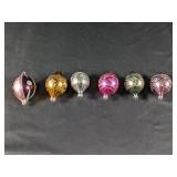(6) Vintage German Mercury Glass Xmas Ornaments