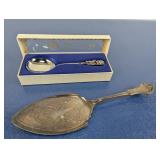 (2) Vintage Silver Serving Utensils [Sugar Spoon