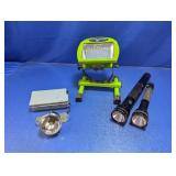(4) Assorted Flashlights and Work Light Set