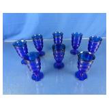 Set of 8 Cobalt Mt Pleasant Footed Tumblers