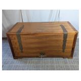 Vintage Wooden Storage Trunk w/ Metal Hardware