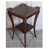 Vintage Carved Wood End Table