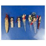(7) Vintage Icicle and Character Ornaments