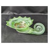 Glass Cornucopia Vase