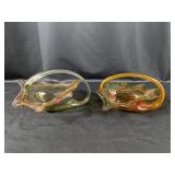 (2) Glass Basket Bowls