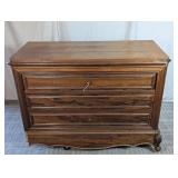Vintage Carved Wood 3-Chest Drawers