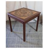 Vintage Teak Coffee Table w/ Intricate Ceramic