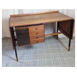 Mid-Century Modern Teak Desk with Drop-Down Leaves