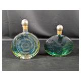 (2) Decorative Glass Bottles