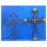(2) Decorative Metal Wall Crosses