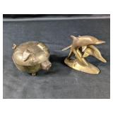 (2) Vintage Brass Animal Figurines
