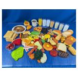 (50+) Assorted Plastic Play Food Items
