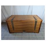 Vintage Wooden Storage Trunk w/ Metal Hardware