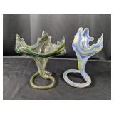 (2) Glass Art Vases