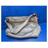 (1) Gray Leather Shoulder Bag