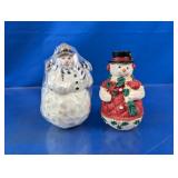 (2) Christmas Snowman Figurines