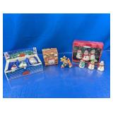 (3) Christmas Ornament Sets and Figurines