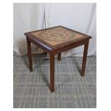 Vintage Teak Coffee Table w/ Intricate Ceramic