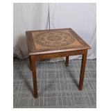Vintage Teak Coffee Table w/ Intricate Ceramic