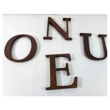 (4) Pottery Barn Kids Brown Wood Letters
