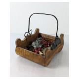 Vintage Wooden Holiday Centerpiece Box
