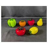 (6) Handblown Glass Fruits