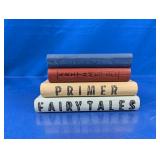 (4) Wooden Decor Blocks Styled as Books