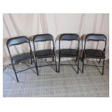 (4) Black Folding Chair Set