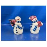 (2) Ceramic Snowman Figurines