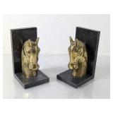 (2) Brass Horse Head Bookends