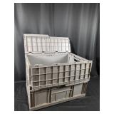 Grey Collapsible Storage Crate with Lid