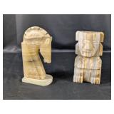 (2) Onyx Carved Sculptures