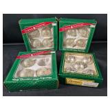 (4) Boxes of Hand-Decorated Glass Ornaments