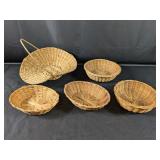 (5) Assorted Woven Baskets