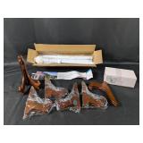 (7)2-Position Bracket & 6 Wooden Frame Stands Set