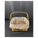(1) Floral Lined Wicker Basket with Insert