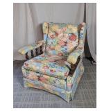 Vintage Floral Upholstered Armchair