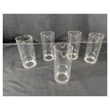 (5) Clear Glass Cylindrical Vases