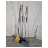 (3) Assorted Brooms