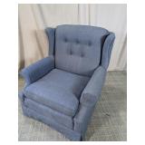 (1) Blue Wingback Chair