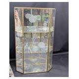 (2) Glass Display Cabinet & Metal Tray