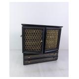(1) Vintage Black & Gold Jewelry Cabinet