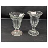 (2) Vintage Glass Ice Cream Sundae Dishes