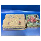(2) Vintage Sewing Boxes with Accessories