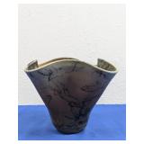 (1) Handcrafted Raku Pottery Vase