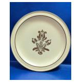(1) Vintage Stoneware Dinner Plate with Brown