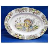 (1) Vintage Turkey-Themed Ceramic Serving Platter