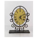 (1) Vintage Wrought Iron Scroll Table Clock