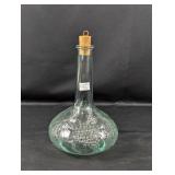 (1) Vintage Embossed Glass Decanter w/ Cork