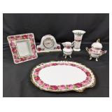 (6) Rose Pattern Porcelain Decorative Set
